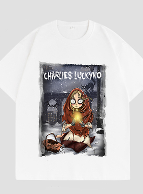 CHARLIES LUCKYNO卖火柴的小女孩童话艺术喷绘男女情侣款短袖T恤