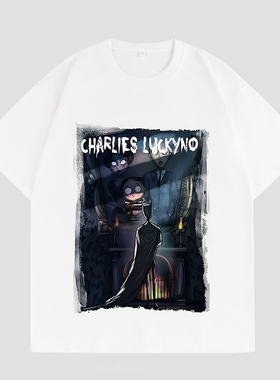 CHARLIES LUCKYNO蝙蝠侠环保艺术喷绘欧美潮牌宽松情侣款短袖T恤