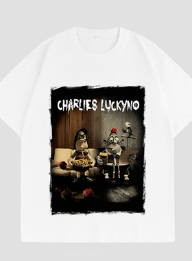 CHARLIES LUCKYNO美式潮牌童话艺术史莱克重磅纯棉情侣装短袖T恤