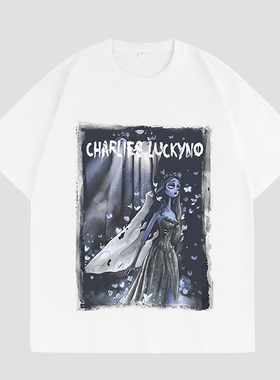 CHARLIES LUCKYNO美式潮牌艺术魔法新娘重磅纯棉情侣款短袖T恤潮