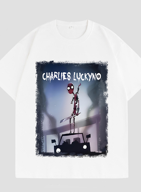 CHARLIES LUCKYNO欧美潮牌艺术忍者小鬼短袖重磅纯棉情侣款T恤