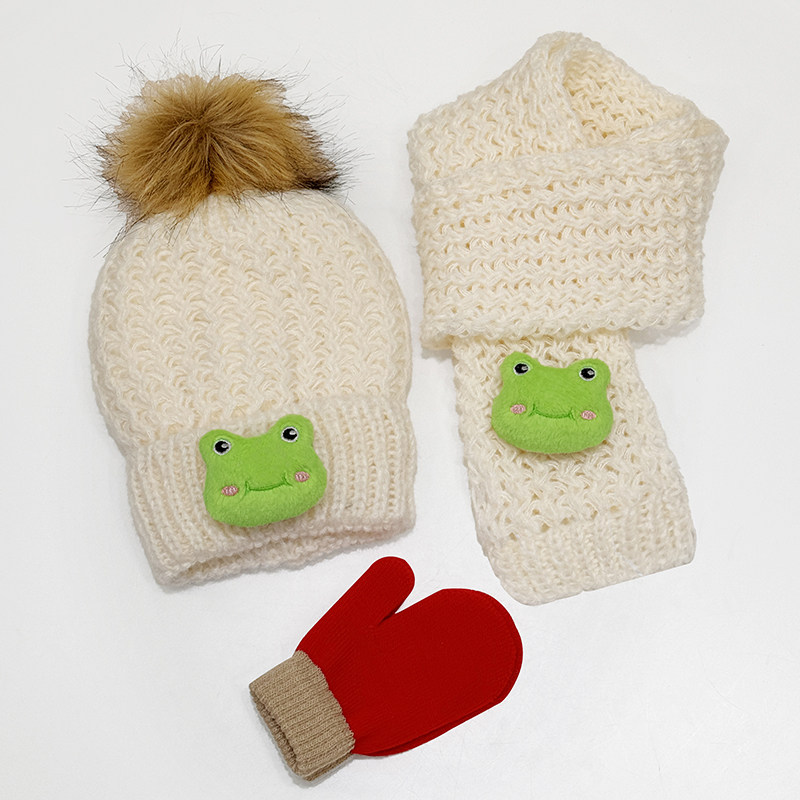 儿童帽子围巾手套三件套可爱卡通男女童宝宝秋冬季加绒针织帽套装,童装/婴儿装/亲子装,多件套 帽子、围巾、手套等组合,淘宝优惠券,粉丝福利购,淘宝优惠卷