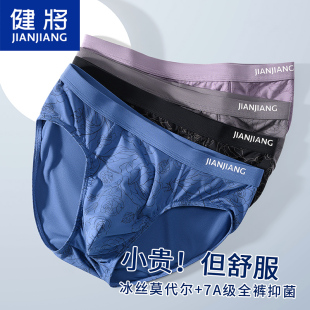 内裤 纯棉裆冰丝7A抑菌男式 男莫代尔三角裤 新款 2024年秋季 健将男士