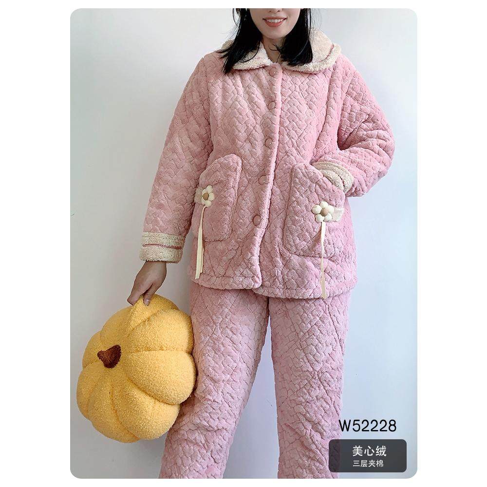 新凤舞珊瑚绒睡衣女冬季三层夹棉保暖加厚加绒蓄热冬可外穿家居服,女士内衣/男士内衣/家居服,睡衣/家居服套装,淘宝优惠券,粉丝福利购,淘宝优惠卷