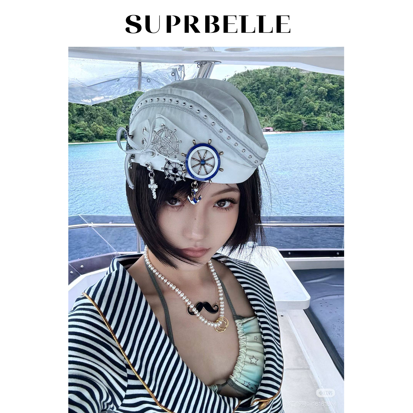 小众朋克复古水手船帽拍照显脸小