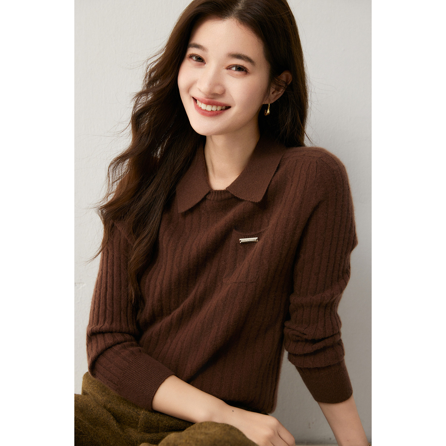 POLO领100%纯山羊绒女羊绒衫