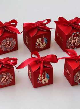 喜糖盒结婚古典创意婚庆礼盒婚宴绑带糖果纸盒中国风婚礼回礼糖盒