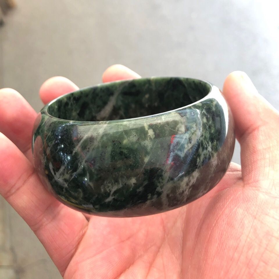 药王石手镯女款真品藏玉天然强磁玉石加宽玉手镯加厚