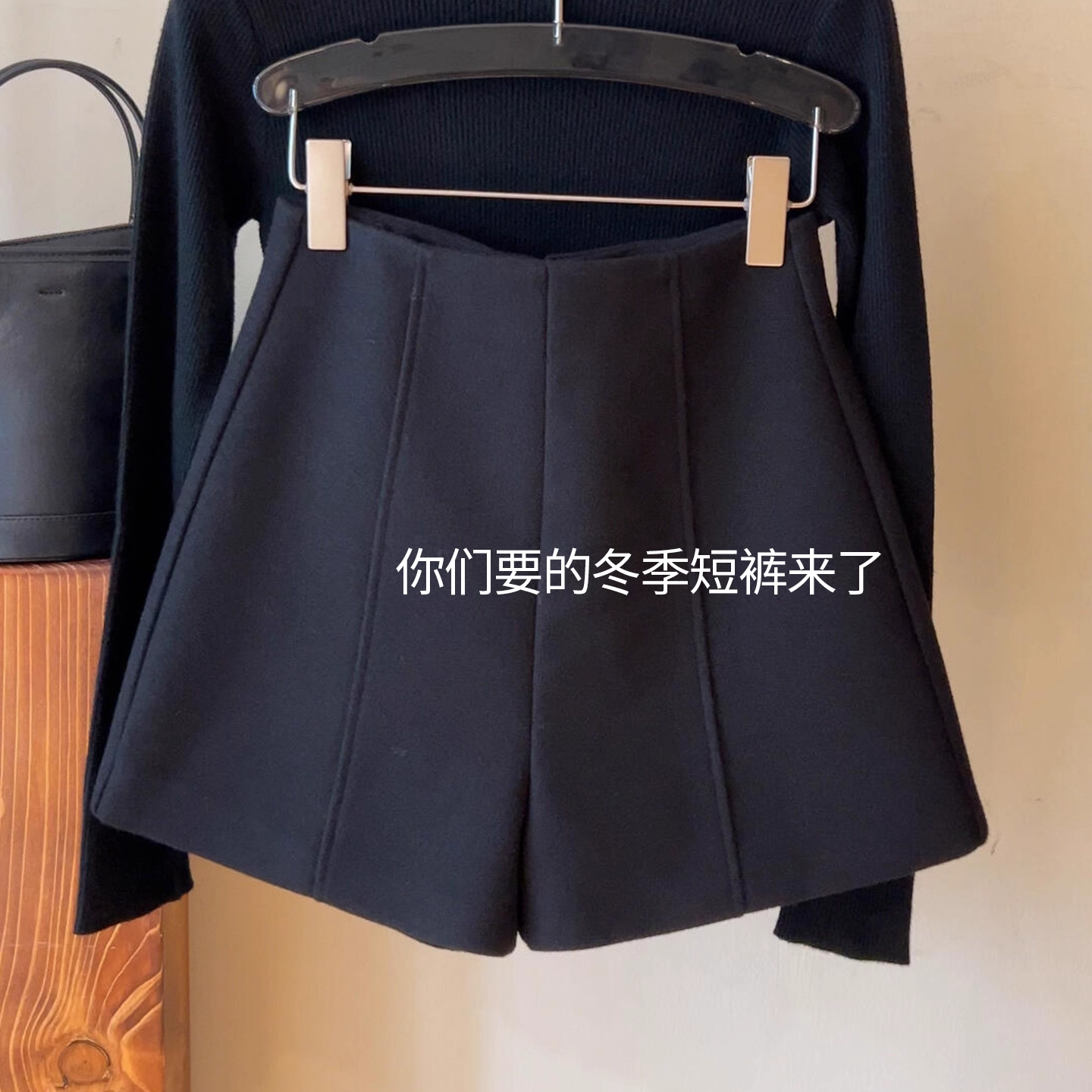 秋冬外穿配靴子黑色短裤女高腰显瘦百搭辣妹打底靴裤紧身包臀热裤