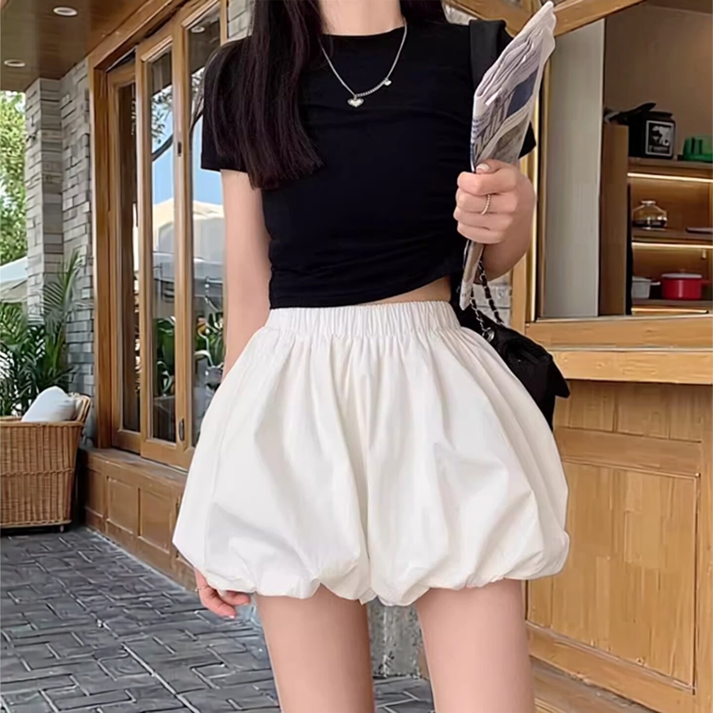 高腰宽松休闲灯笼裙裤