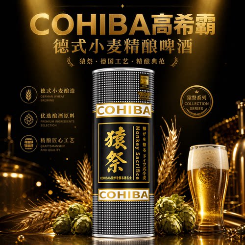COHIBA高希霸&猿祭联名款德式小麦精酿啤酒