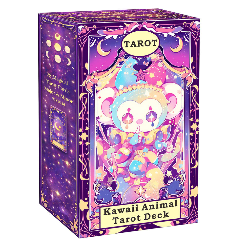 原创卡哇伊动物塔牌Kawaii Animal Tarot天地盖12&times;7英文卡牌游戏