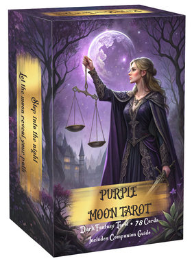 原创 Purple Moon Tarot紫月塔牌 天地盖12X7CM 英文卡牌游戏