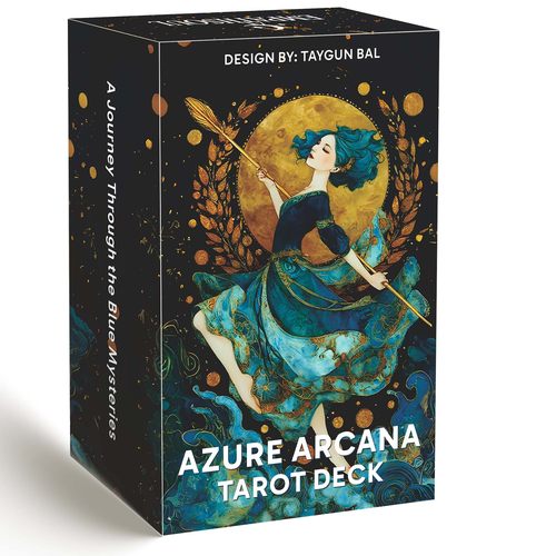 蓝色奥秘塔牌Azure Arcana Tarot天地盖 12X7CM 英文卡牌游戏