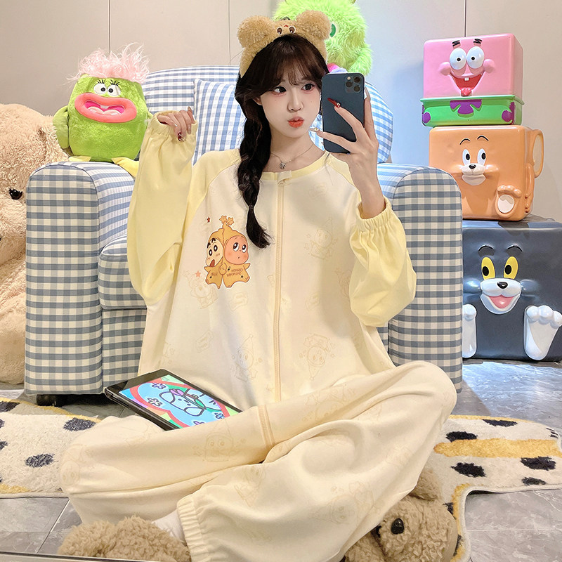 甜美风卡通连体睡衣少女士春秋夏