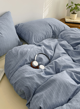 A类床上四件套纯棉全棉2026新款被套床单学生宿舍单人三件套床笠4