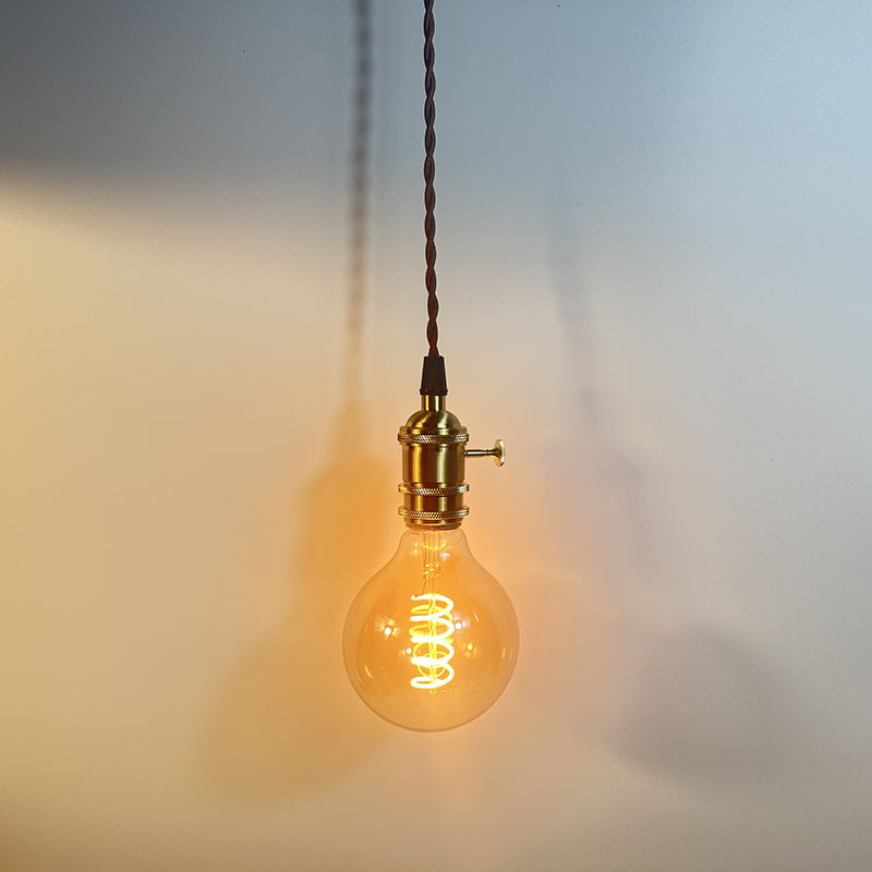 黄铜吊灯E27螺口开关线