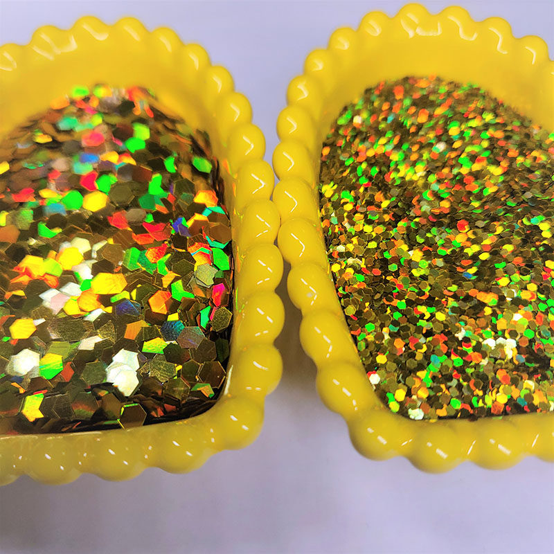 镭射金闪彩六角亮片 diy金葱细粉印花布料内外墙涂料岩片500g彩片