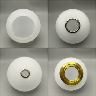 圆球形奶白磨砂g9螺牙口单口玻璃灯罩 吊灯台灯吸顶灯diy创意配件