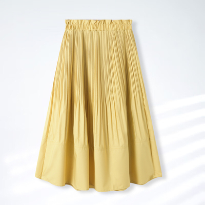 【梅子粉丝专享】彩色温柔风显瘦长款A字百褶半身裙06S0152