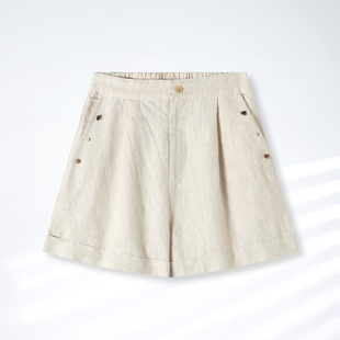 宽松百搭休闲06S0258 双雨露短裤 梅子粉丝专享