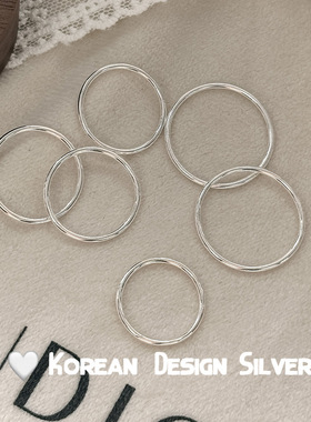 S925纯银轻奢光圈素圈戒指简约高级感冷淡风时尚设计款指环戒指