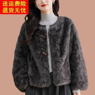 皮毛一体2025新款爆款海宁皮草外套女年轻小个子加厚毛毛今年流行