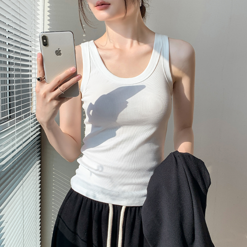 美式掐腰衬衫内搭吊带背心女