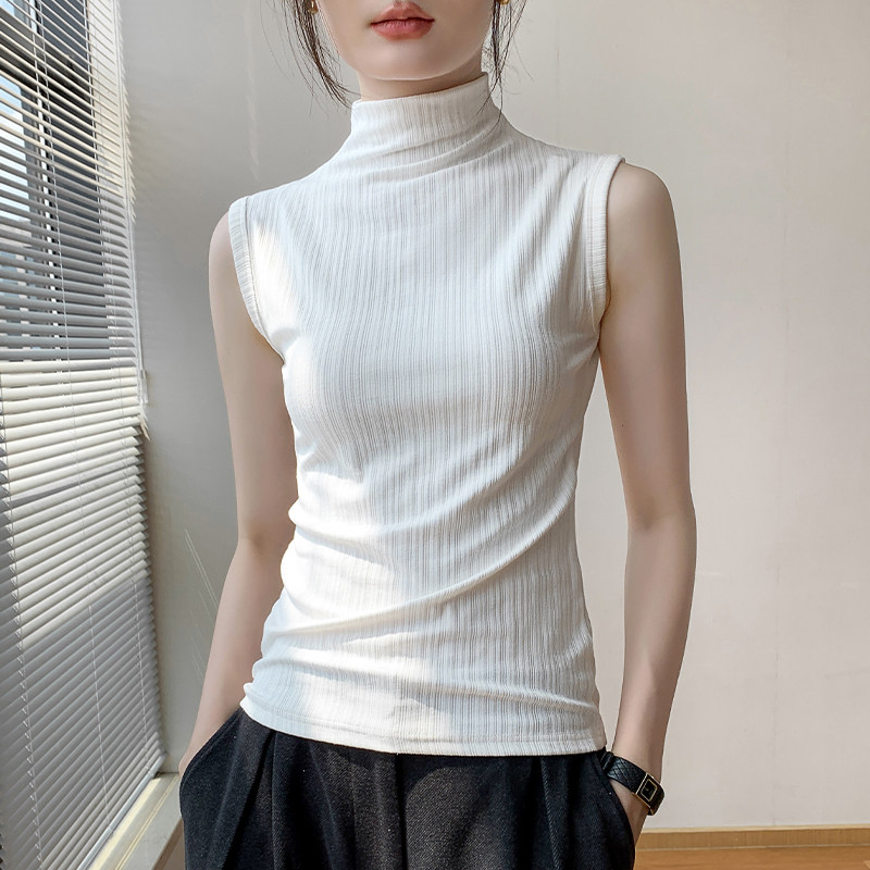 半高领女2025秋季新款内搭白色百搭无袖打底衫,女装/女士精品,背心吊带,淘宝优惠券,粉丝福利购,淘宝优惠卷