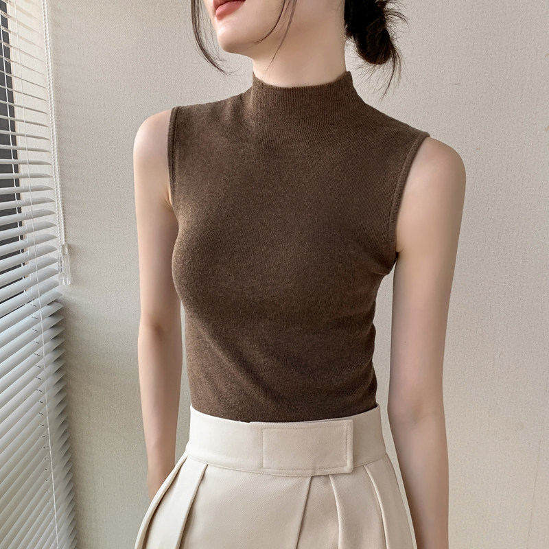 半高领针织背心女2025秋冬新款羊毛坎肩修身显瘦西装内搭无袖上衣,女装/女士精品,背心吊带,淘宝优惠券,粉丝福利购,淘宝优惠卷