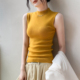 背心女秋季 新款 修身 歌倍尚半高领针织无袖 高级打底衫 羊毛纯色上衣