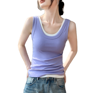 吊带背心女2025春季新款性感修身显瘦上衣叠穿衬衫内搭无袖T恤