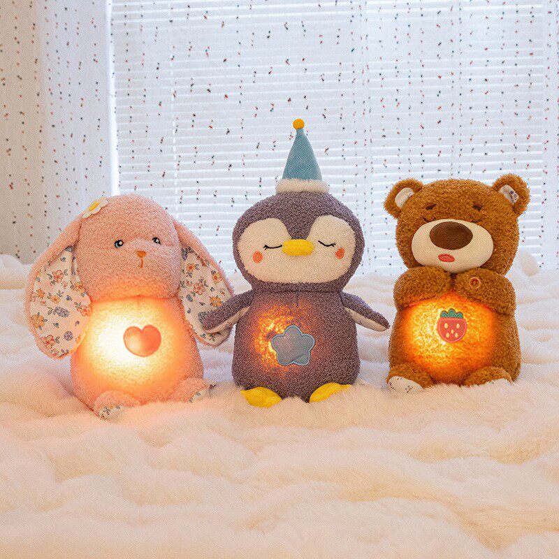 会呼吸的小熊公仔睡眠安抚毛绒玩具儿童陪伴睡觉小水獭布娃娃礼物