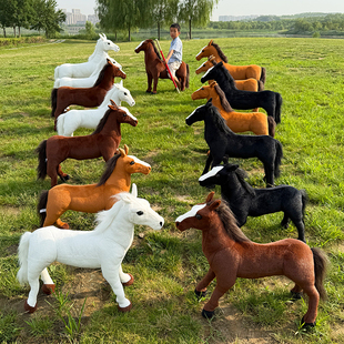 马公仔毛绒玩具小号可爱儿童仿真生肖马公仔玩偶摆件小马吉祥物