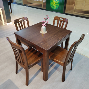 水曲柳木实木餐桌饭桌小方桌四方桌小户型正方形牌桌惯蛋桌