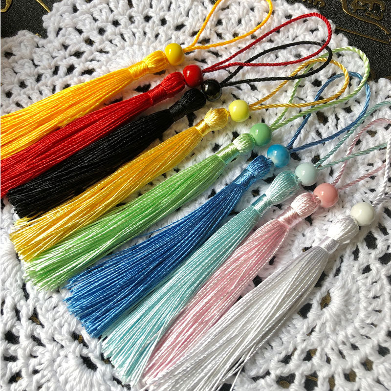 BOOKMARK ROPE TASSEL EAR HANDMADE CHINESE KNOT TASSEL EAR ORNAMENT TASSEL PENDANT DIY FAN PENDANT MATERIAL ACCESSORIES HANGING EAR
