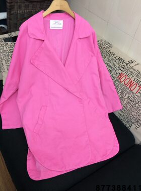 韩国货茧型宽松西服中长款外套