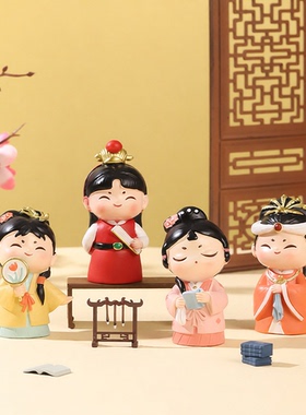 国潮红楼梦桌面摆件家居装饰品创意宝玉黛玉公仔古风手办文创礼物