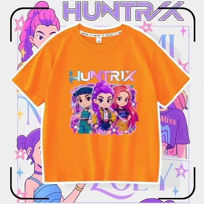 猎魔女团KPop Demon Hunters saja boys短袖T恤休闲宽松儿童上衣