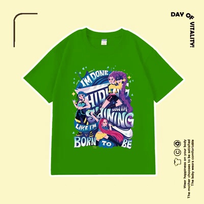 猎魔女团KPop Demon Hunters saja boys纯棉短袖T恤宽松儿童上衣t