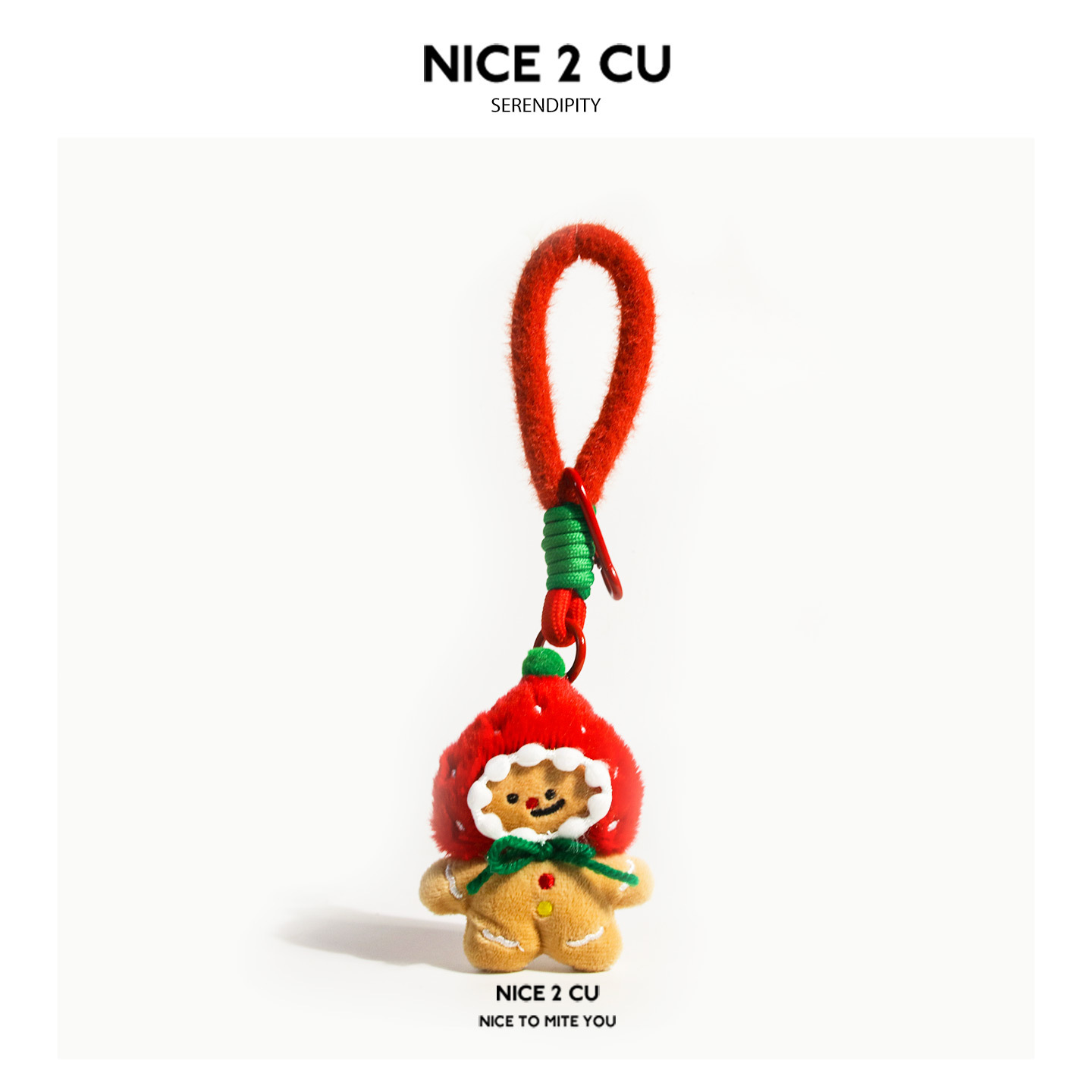 原创圣诞树小猫咪毛绒公仔书包包挂件钥匙扣姜饼人新年节日礼物