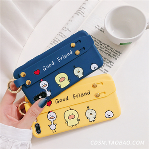 卡通小鸡腕带支架手机壳