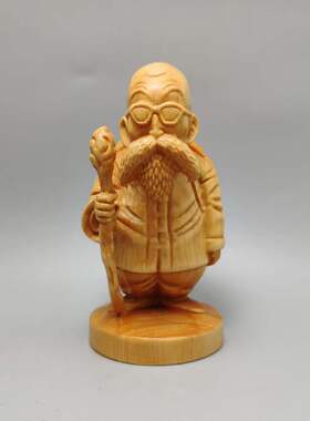 崖柏木雕刻实木桌面摆件龟仙人七龙珠手办工艺品手把件家居装饰品