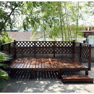 户外防腐木地板阳台庭院露台木质榻榻米平台院子地面拼接抬高地台