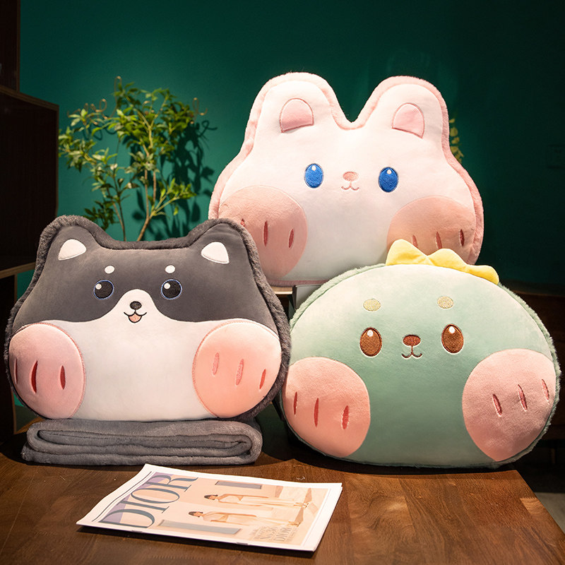 抱枕被子两用午睡枕头毯子二一靠垫办公室车载午休被子汽车盖毯