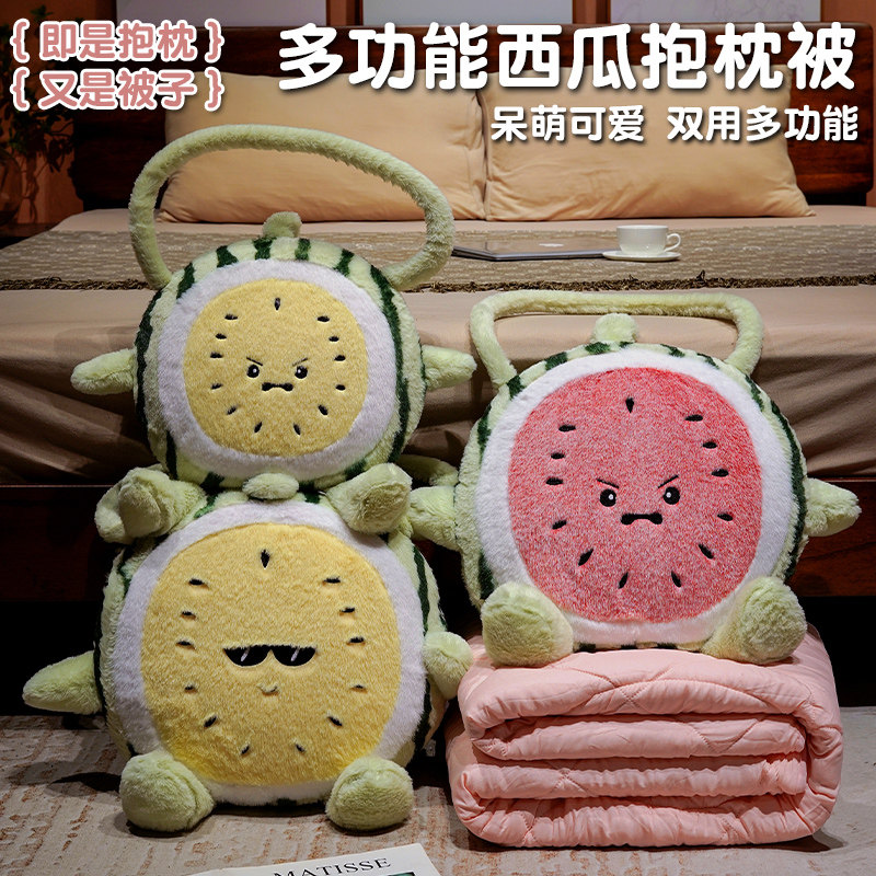 手提水果抱枕毯子二合一汽车靠垫