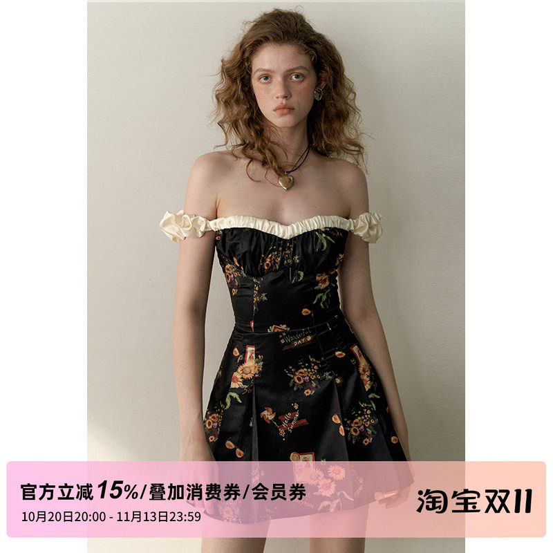1PSTUDIO黑色碎花连衣裙