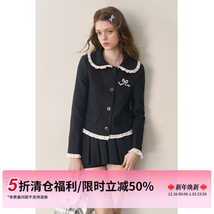 STUDIO 低腰百褶裙套装 限时清仓 娃娃领小香风外套 5折秒杀