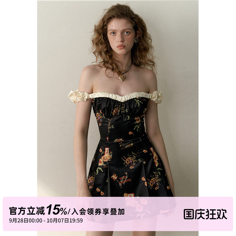 1PSTUDIO黑色碎花连衣裙