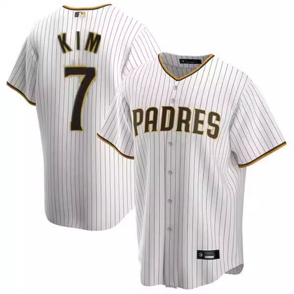 파드레스 야구유니폼 산디에고 파드레스 NO. 7 HSK김하성 저지 경기유니폼 자수 남성